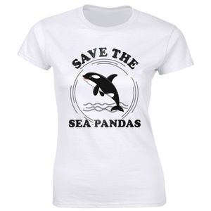 Save The Sea Pandas Whale Orca Dolphin Tee T-shirt